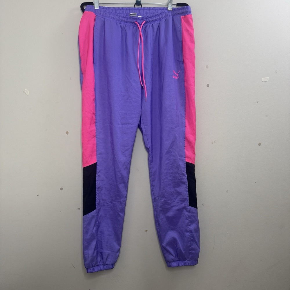 Puma TFS OG Retro Jogger Pants Sporty Luminous Purple Pink Women's XL Neon - Picture 4 of 14